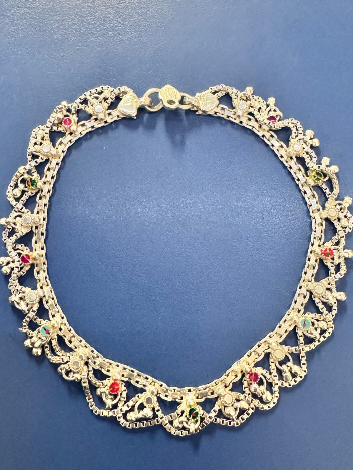 Zilveren originele Indiase enkelband 26,5 cm, Ophalen of Verzenden, Zo goed als nieuw, Zilver