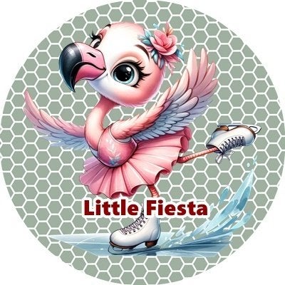 lf1283 luxe icing flamingo schaat 20cm eetbare taart print, Ophalen of Verzenden, Nieuw, Taarten, Versiering