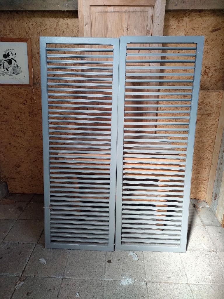 Oude houten shutters luiken grijs beukenhout Frans, Ophalen