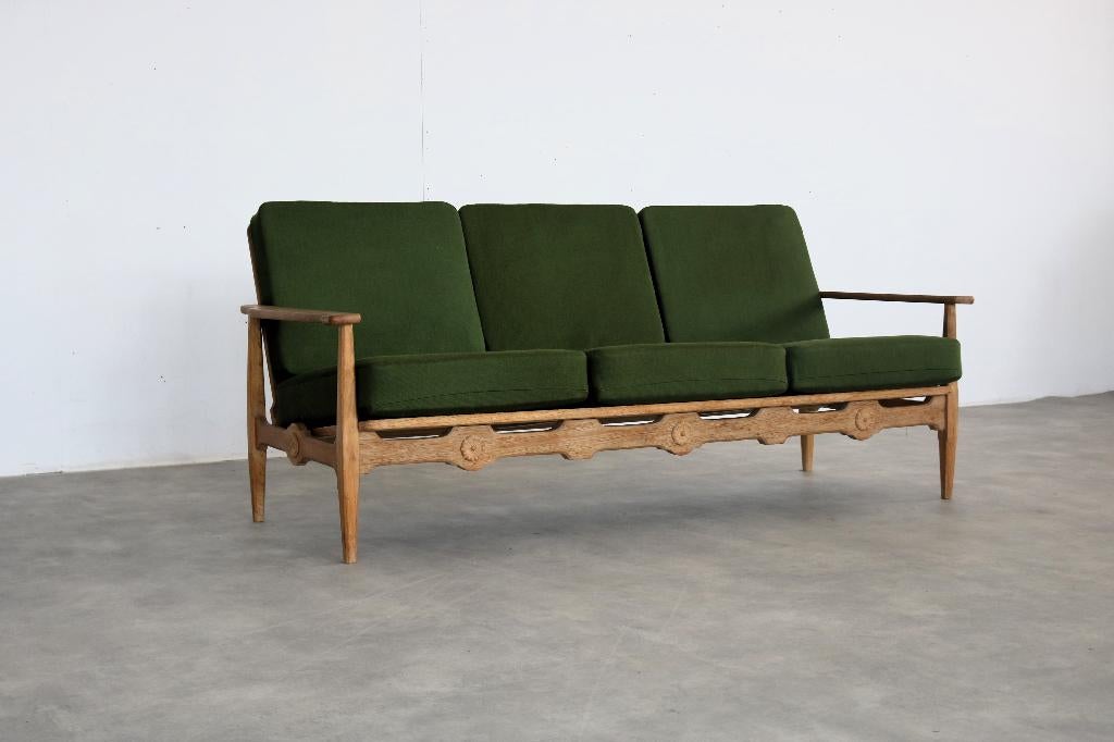 brutalist sofa | bank | jaren 60 | eiken | Deens, Huis en Inrichting, Banken | Bankstellen, Gebruikt, ., 75 tot 100 cm, Ophalen of Verzenden
