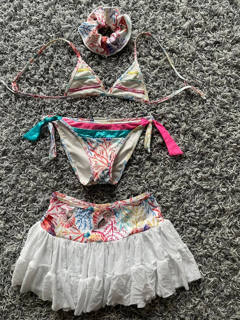 Pathé de sable bikini met bijpassend rokje 4 jaar, Maat 104, Meisje, Ophalen of Verzenden, Zo goed als nieuw