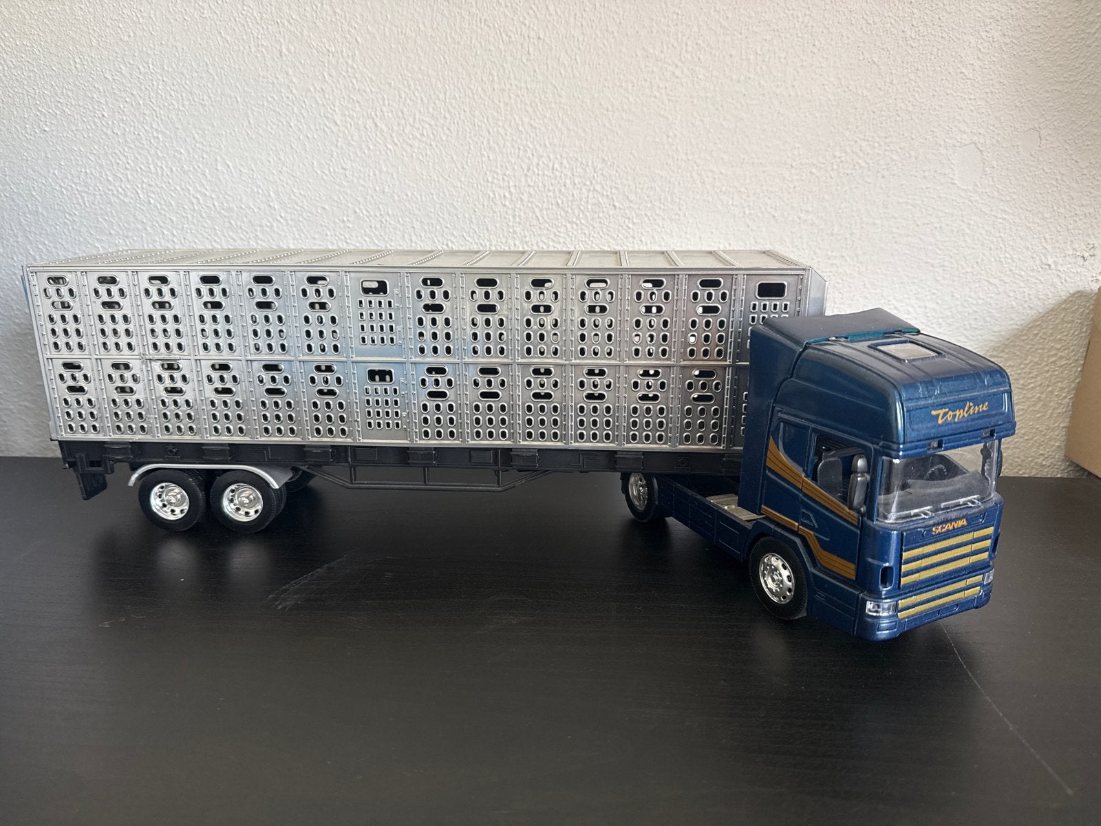 Scania Topline vrachtwagen met veetrailer, Ophalen of Verzenden, Gebruikt