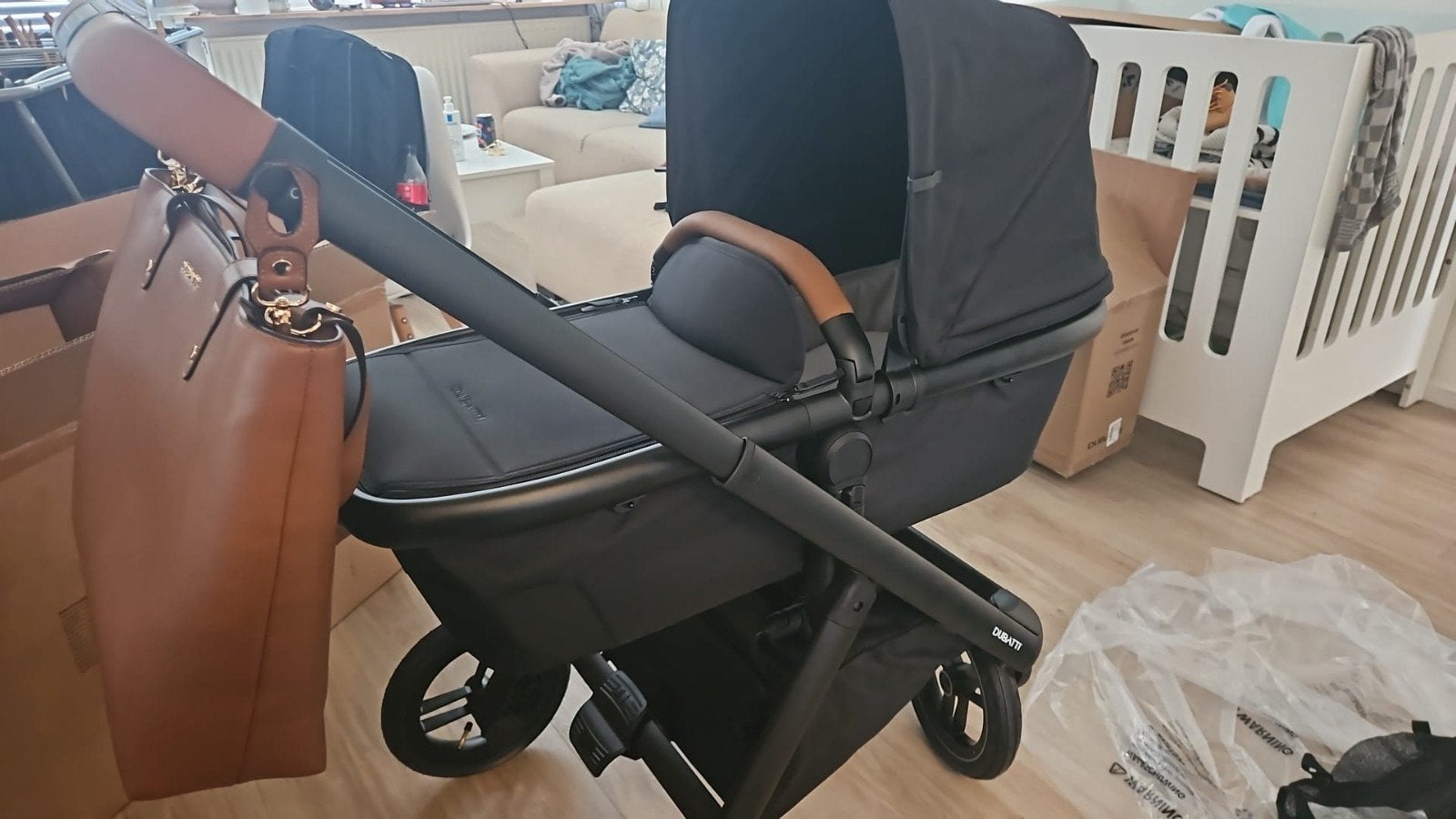 Dubatti kinderwagen met Maxi-Cosi en adapters, Met autostoeltje, Zo goed als nieuw, Combiwagen, Ophalen