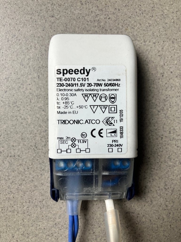 Halogeen transformator (3 stuks) Speedy TE-0070-C101, Huis en Inrichting, Lampen | Spots, Gebruikt, Overige fittingen, Ophalen of Verzenden