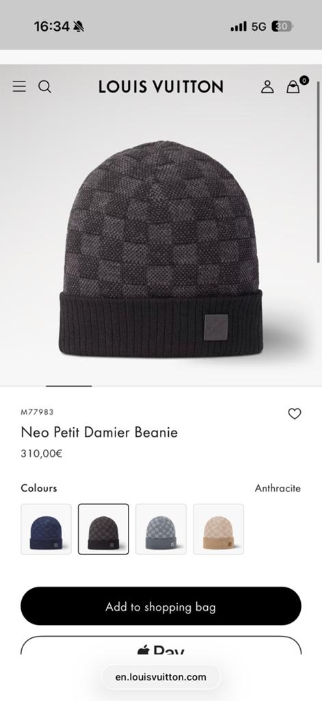 Louis Vuitton Neo Petit Damier Beanie, Ophalen of Verzenden, Nieuw, Overige maten, Muts