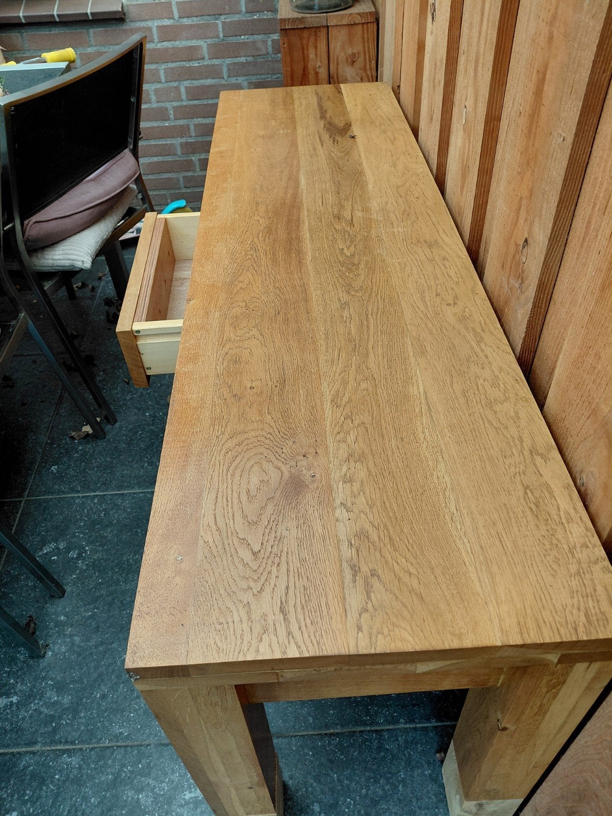 massief eikenhouten tafel, Ophalen of Verzenden, Zo goed als nieuw, Rechthoekig, 50 tot 100 cm