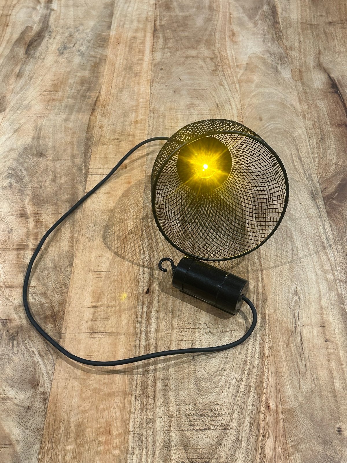 Draadloze LED Hanglamp Op Batterij - Zwart Gaas, Huis en Inrichting, Ophalen, Gebruikt, Metaal, Overige fittingen