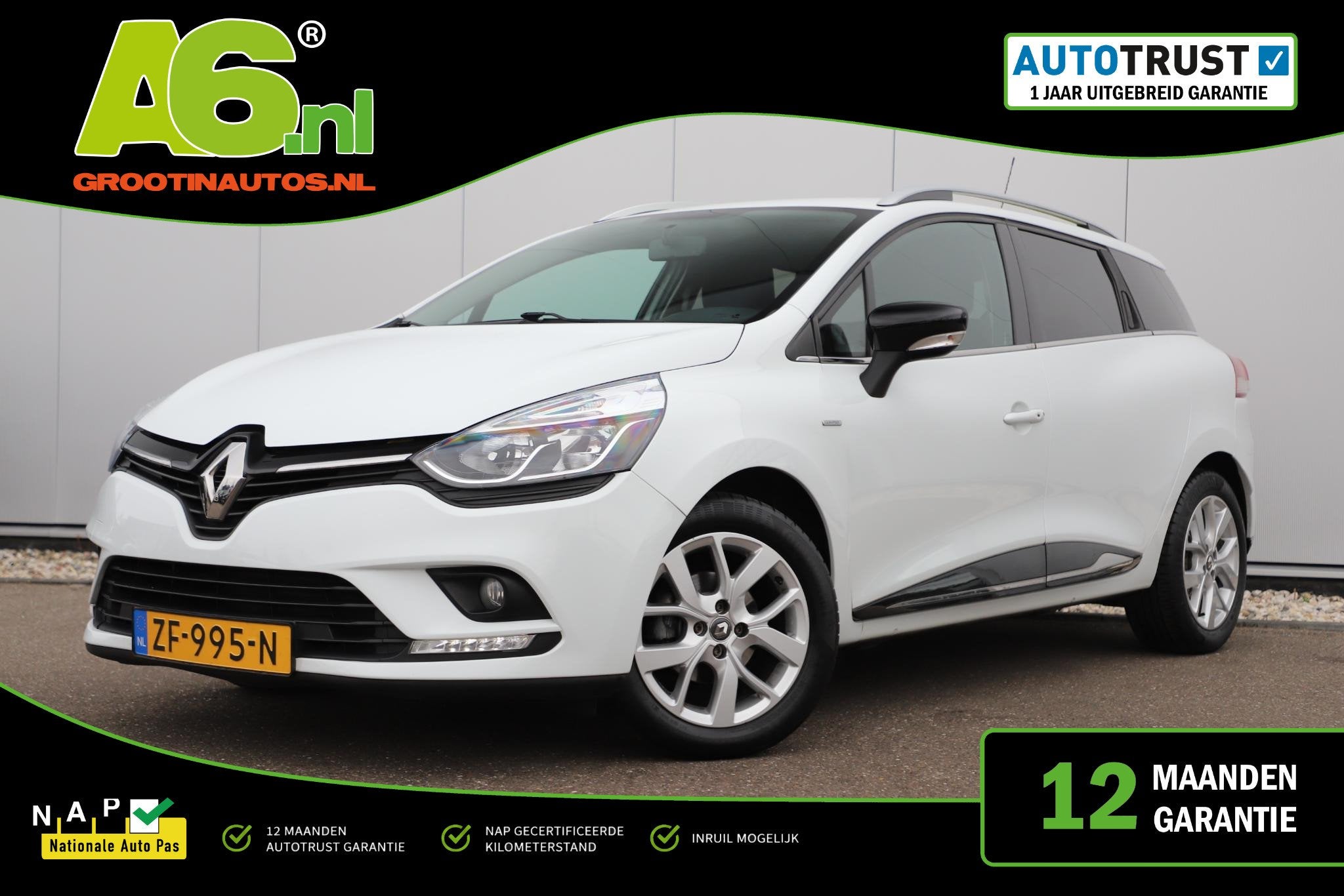 Renault Clio Estate 0.9 TCe Limited Navigatie Airco Cruise C, 898 cc, Stof, Gebruikt, Euro 6