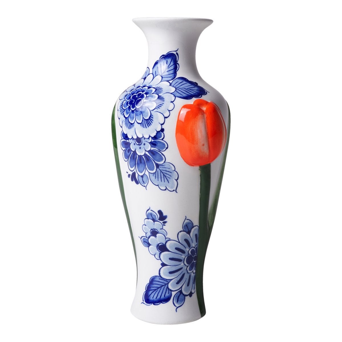 NIEUW !! Prachtige vaas van Heinen Delfts Blauw met tulp, Ophalen of Verzenden, Nieuw, Blauw, Steen/keramiek
