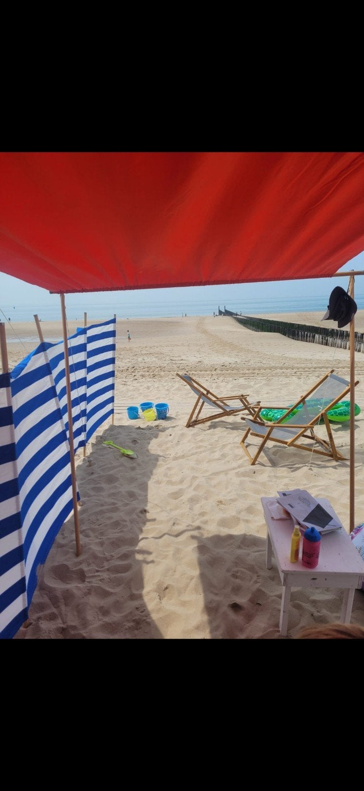 Strand windscherm - 4.90m lang, 1.10m hoog, Caravans en Kamperen, Windschermen, Gebruikt, Ophalen of Verzenden