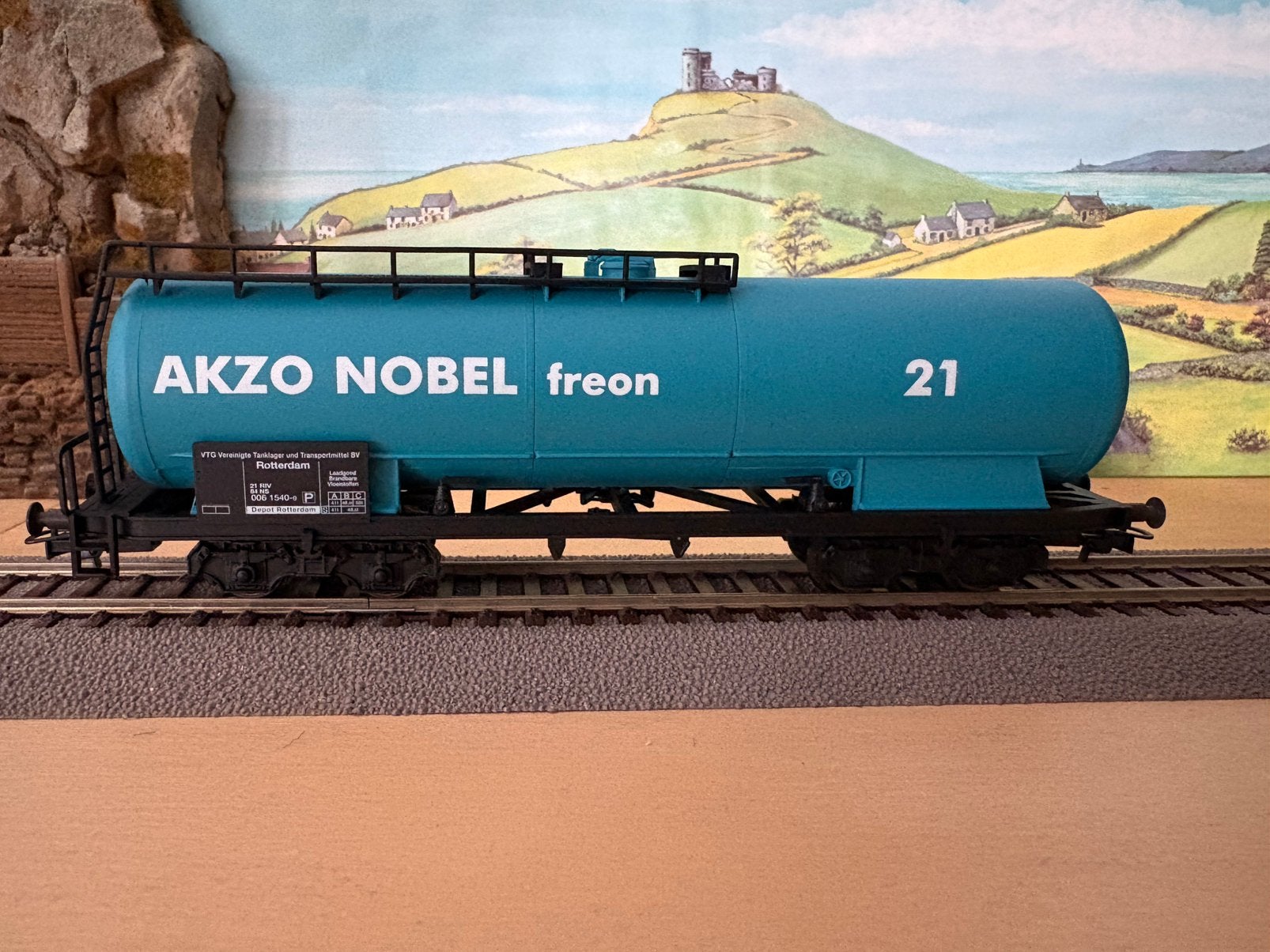 Liliput NS ketelwagon Akzo Nobel Freon, Gelijkstroom, Verzenden, Wagon, Liliput