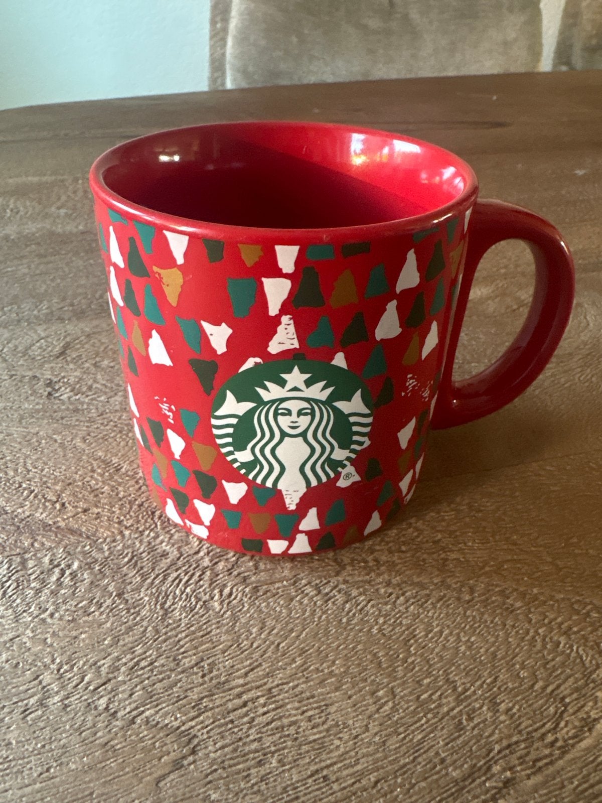 Starbucks Kerstmok Rood - 355 ml - Zo goed als nieuw, Overige typen, Ophalen of Verzenden, Zo goed als nieuw, Steen/keramiek