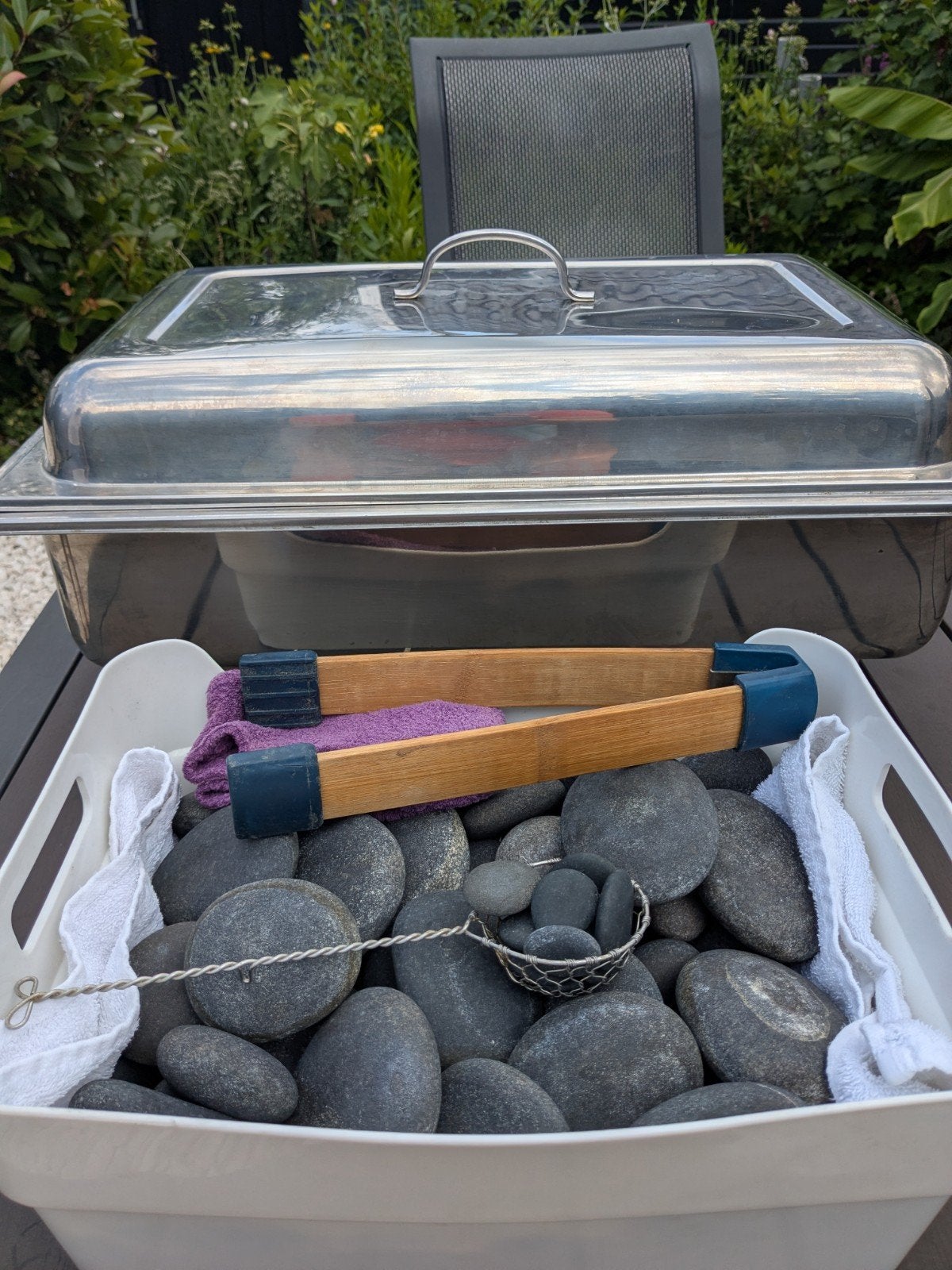 Hotstone stenen, Ophalen, Gebruikt