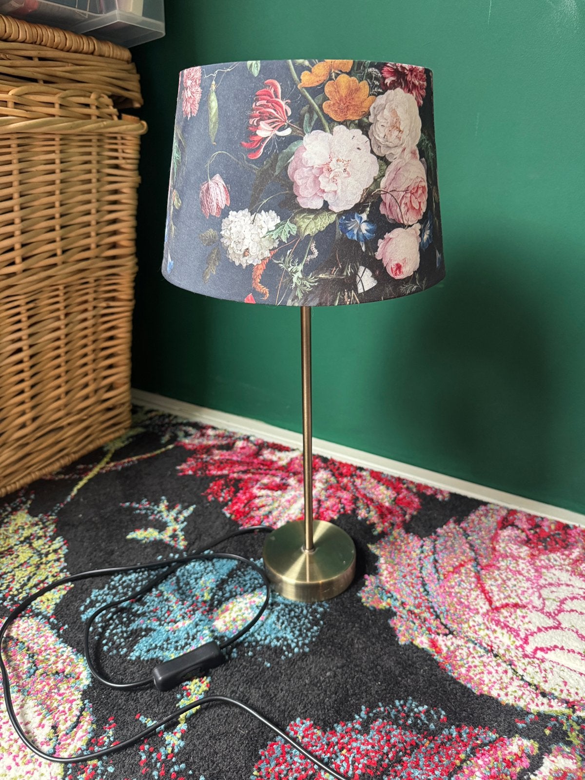 Xenos tafel lamp met bloemen patroon, Xenos, Kunststof, Barok, Ophalen of Verzenden