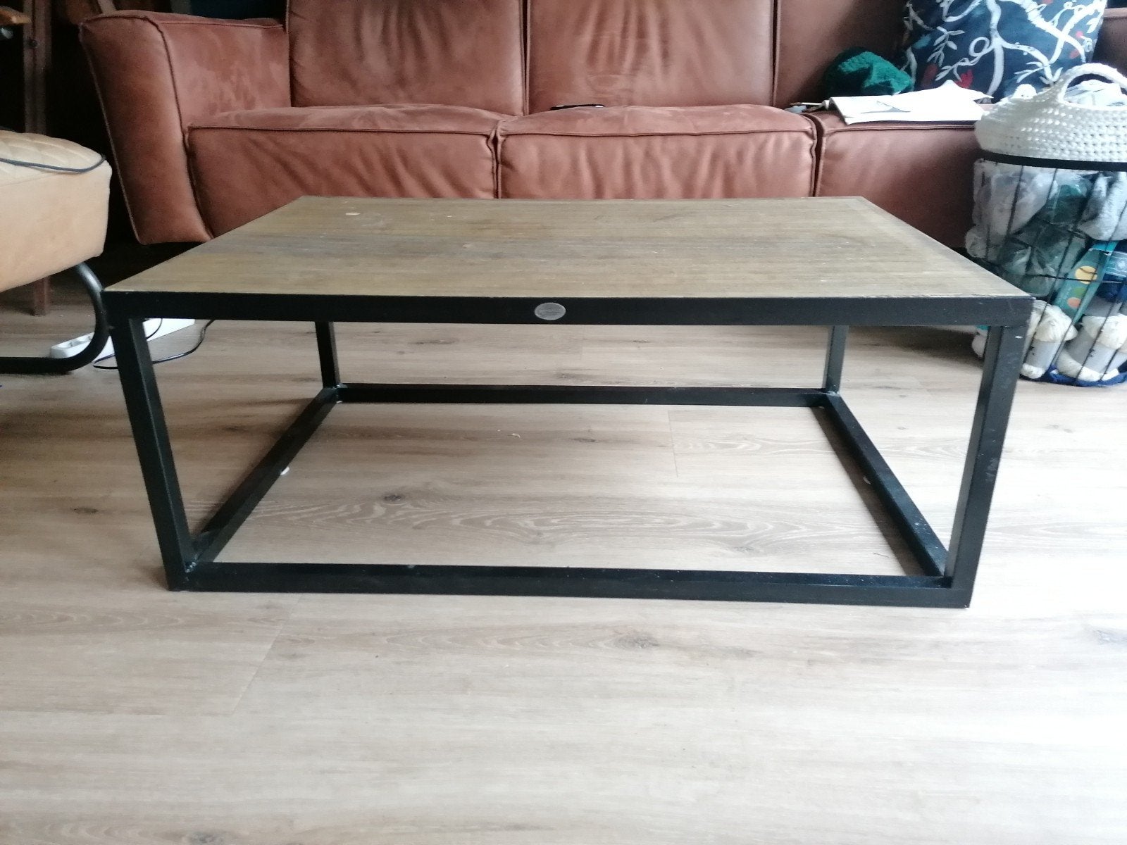 Salontafel Riverdale hout-metaal, Ophalen, Gebruikt, 100 tot 150 cm, 50 tot 100 cm