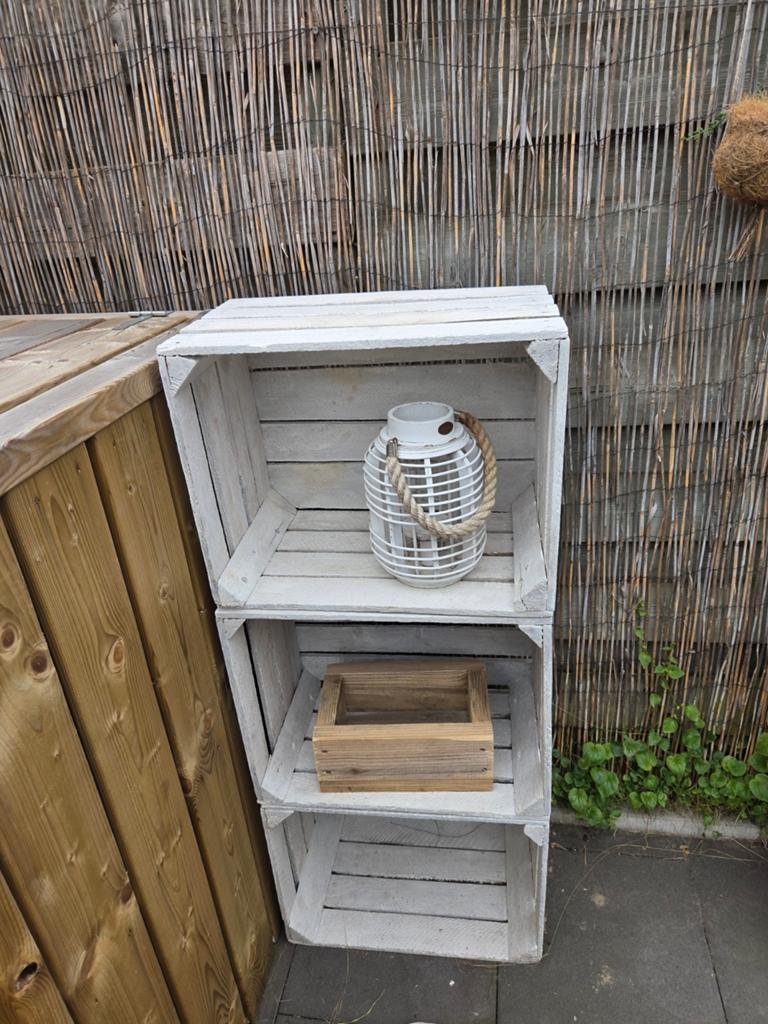 Decoratieve houten kratten - set van 3, Doe-het-zelf en Verbouw, Kratten en Dozen, Ophalen, Gebruikt, Minder dan 50 cm, 50 cm of meer