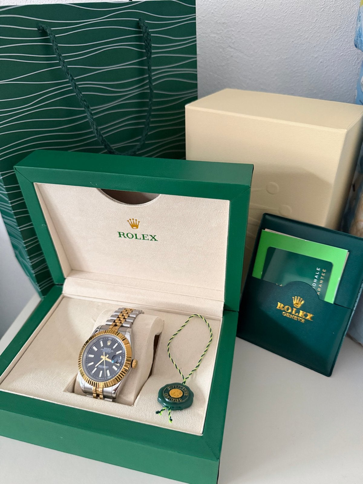 Heren Rolex Datejust-  Goud Zilver 41mm, Ophalen, Staal, Rolex, Polshorloge