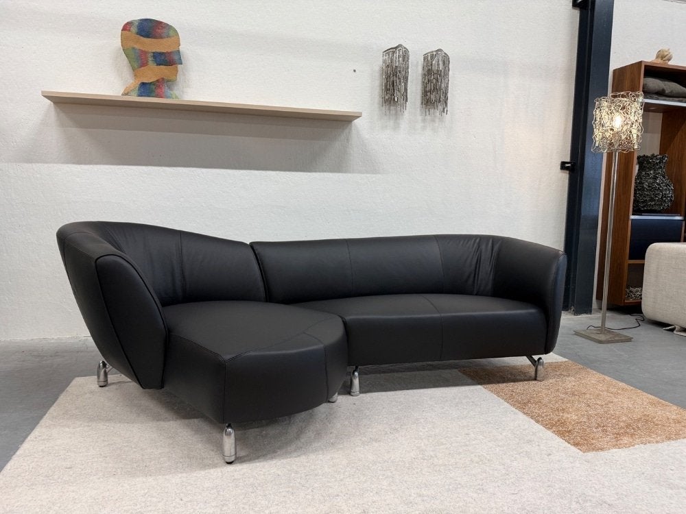 Nieuw Leolux Pupilla hoekbank zwart leer design Bank 260, 250 tot 300 cm, Leolux, Info@leolux.nl, Hoekbank