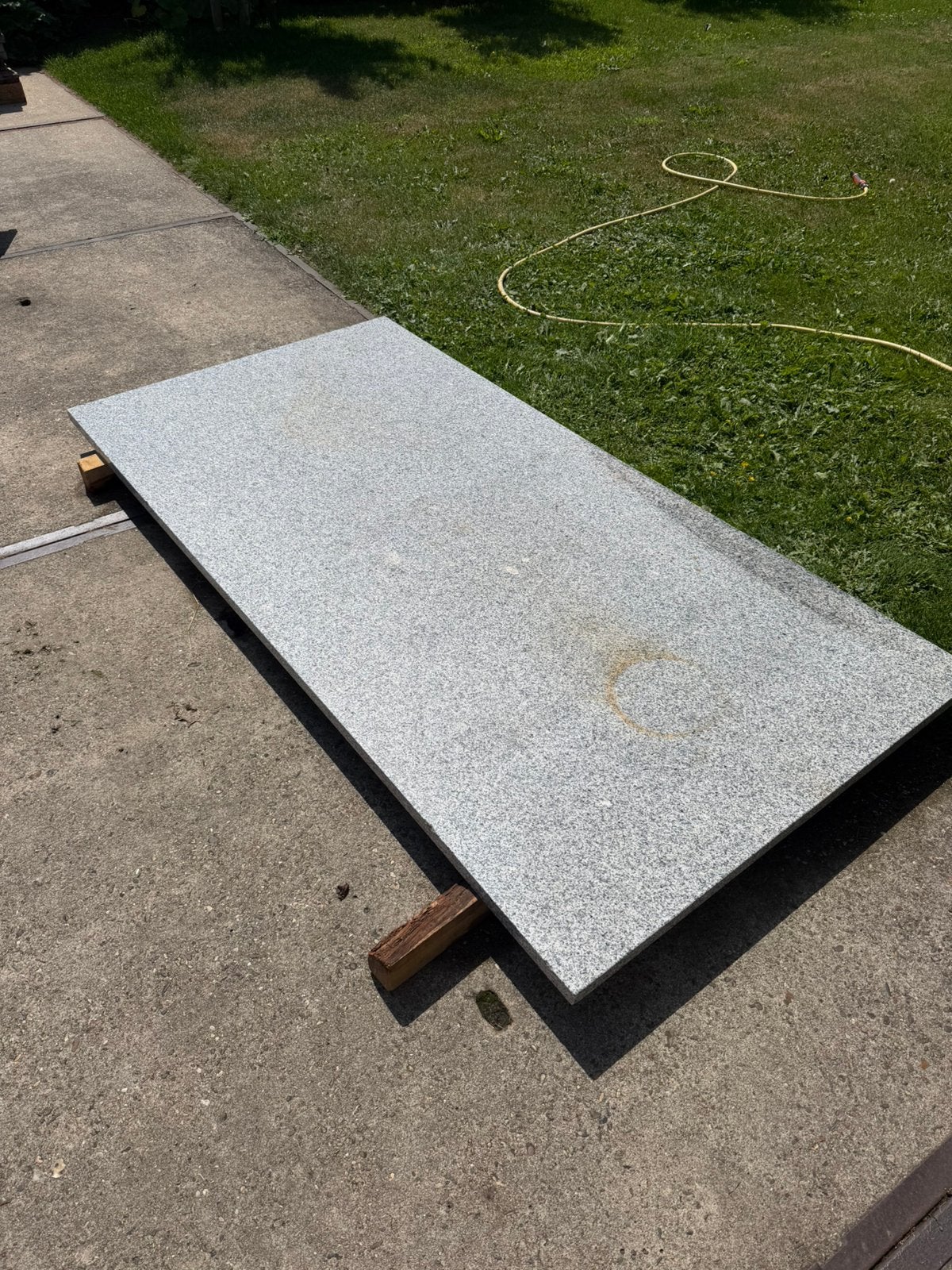 Natuursteen tafelblad te koop, Tuin en Terras, Tuintafels, Ophalen, Gebruikt, Rechthoekig, Overige materialen