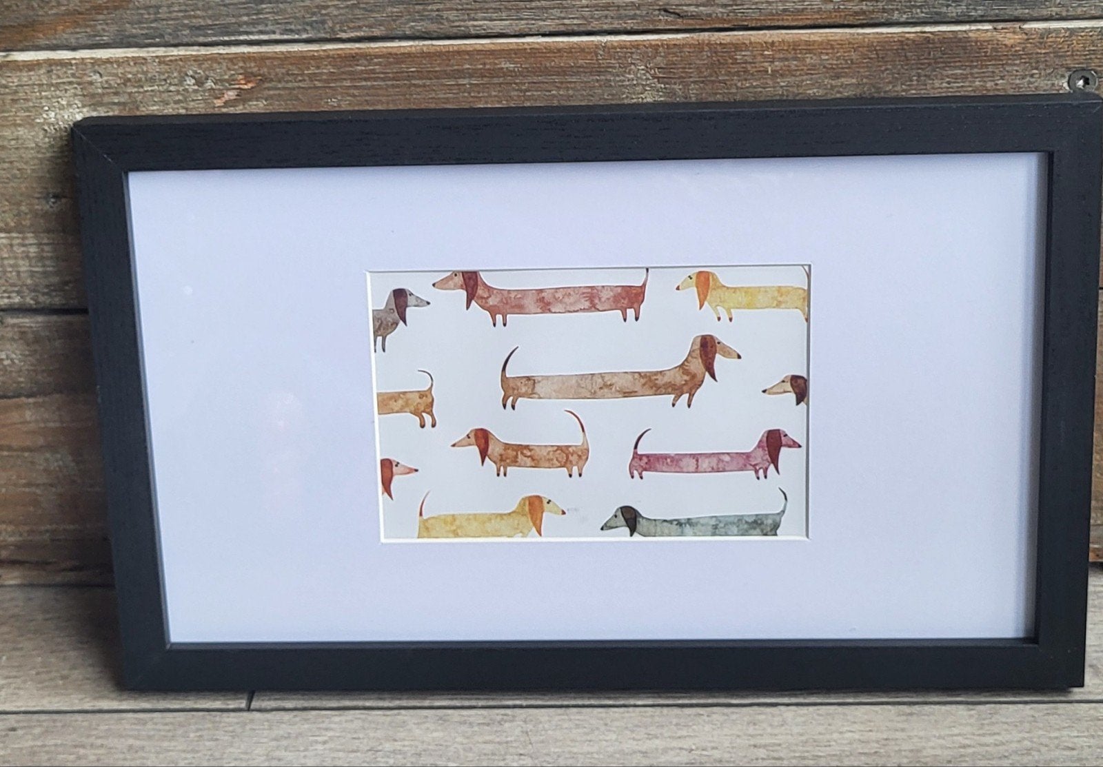 Ingelijste Teckel Print - Honden Kunst aan de Muur, Minder dan 50 cm, Ophalen of Verzenden, 5 – 50, Print