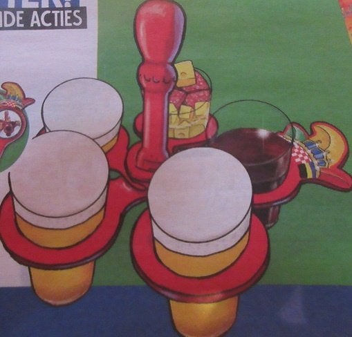 Bierdrager voor 5 glazen - carnaval, Ophalen of Verzenden, Nieuw, Feestartikel, Carnaval