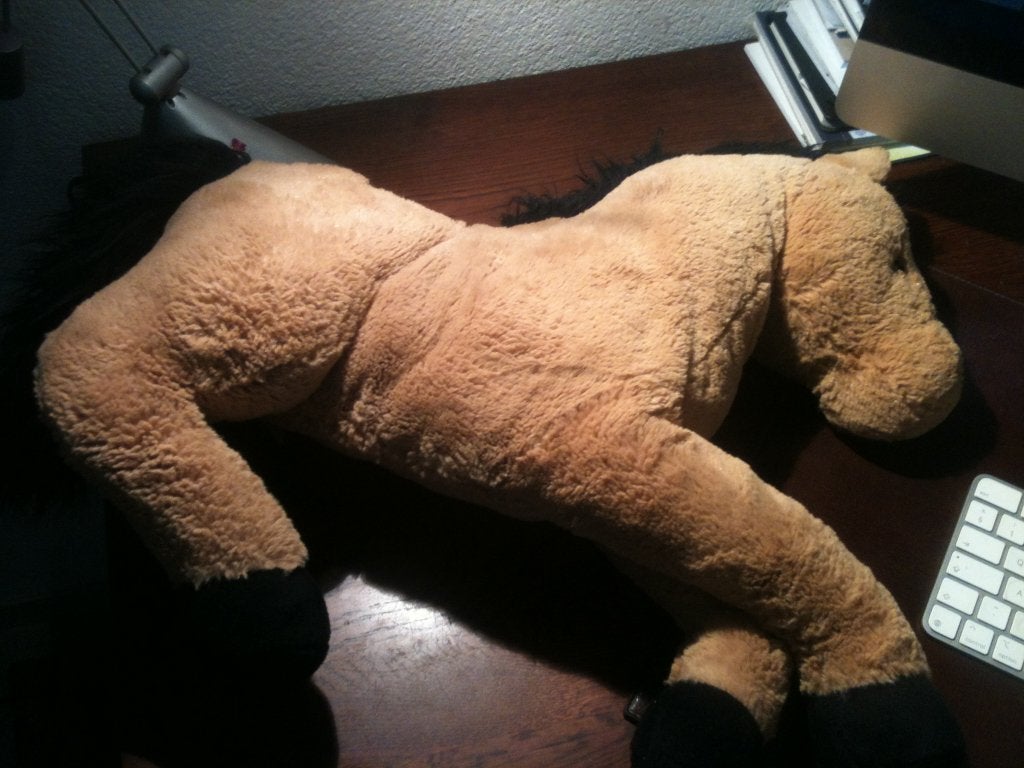 Knuffel paard lengte 50 cm., Ophalen of Verzenden, Zo goed als nieuw, Paard