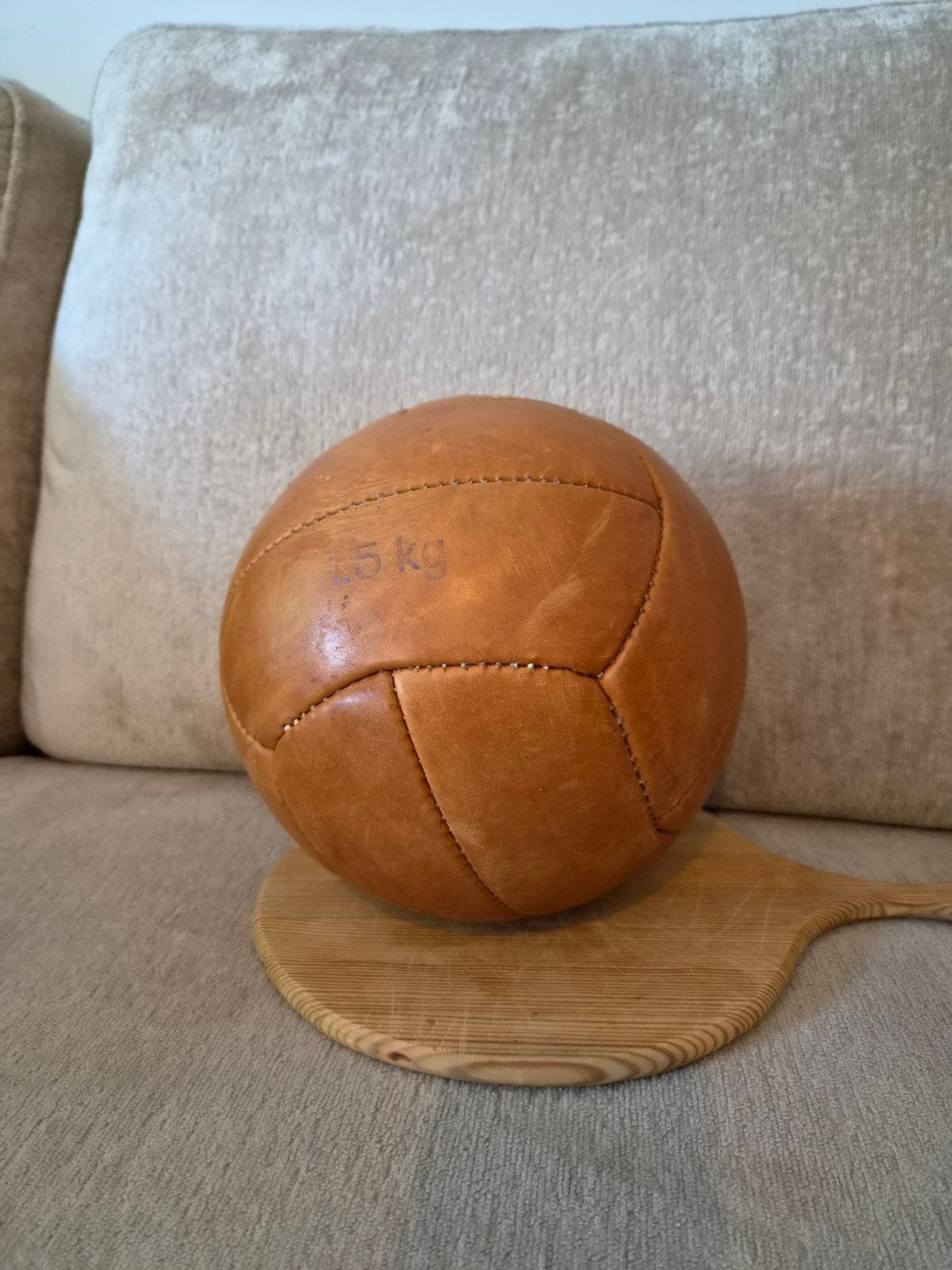 Vintage Leren Medicijnbal 1.5 kg, Ophalen of Verzenden
