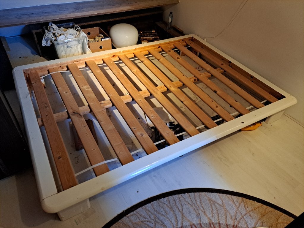 Futon bed 140 x 200 cm tweepersoons bed twijfelaar, Ophalen, Gebruikt, Wit, Tweepersoons