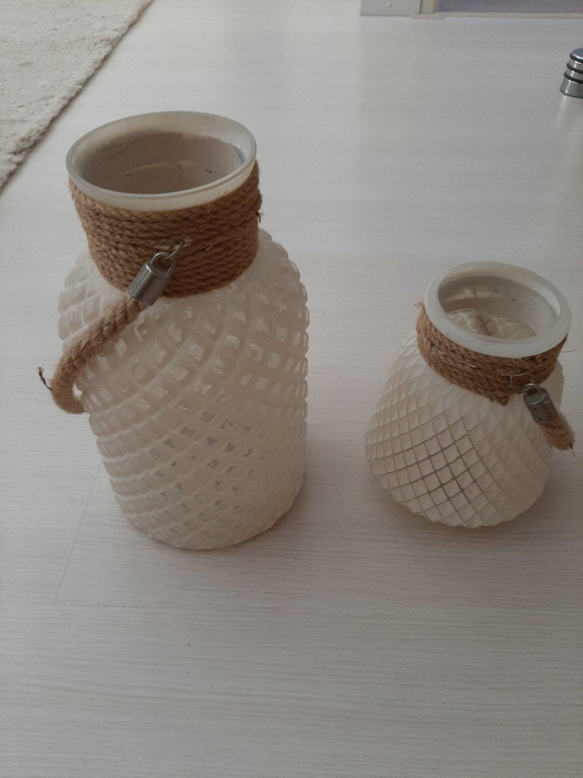 2 Windlichten, Ophalen, Zo goed als nieuw, Steen/keramiek, Lantaarn