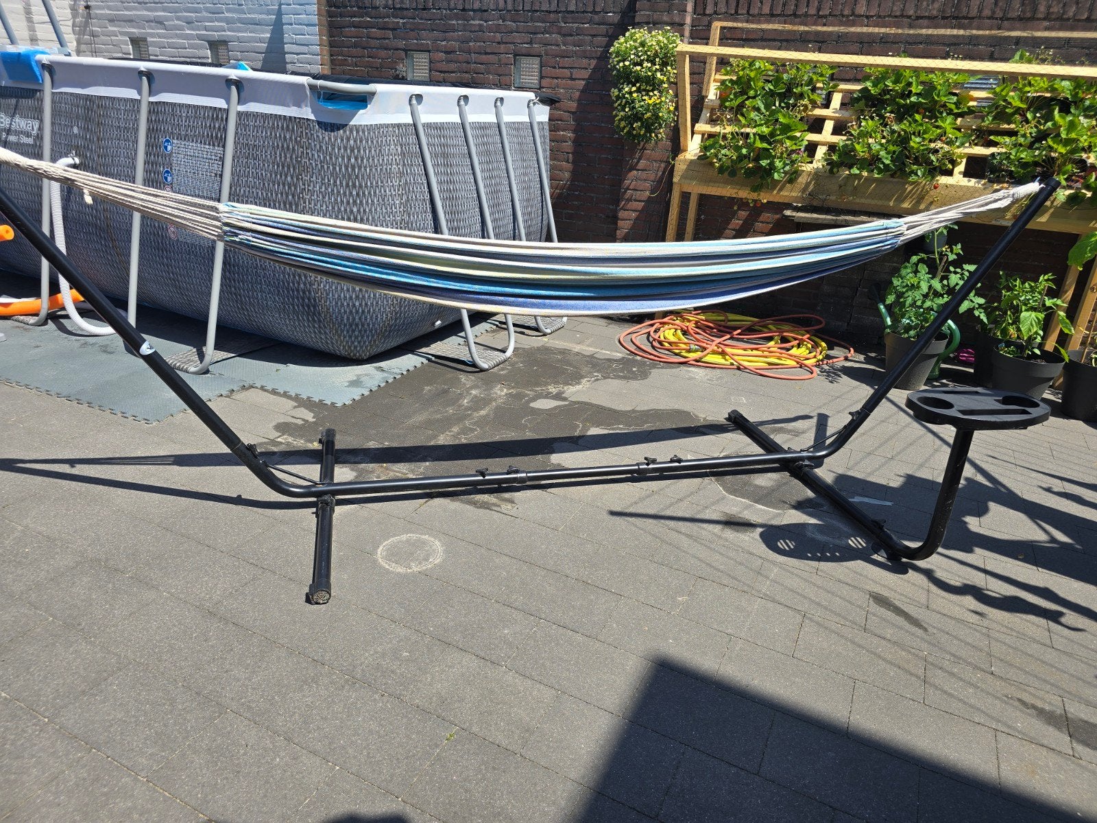 Comfortabele 2-persoons hangmat met standaard, Ophalen, Binnen, Met standaard