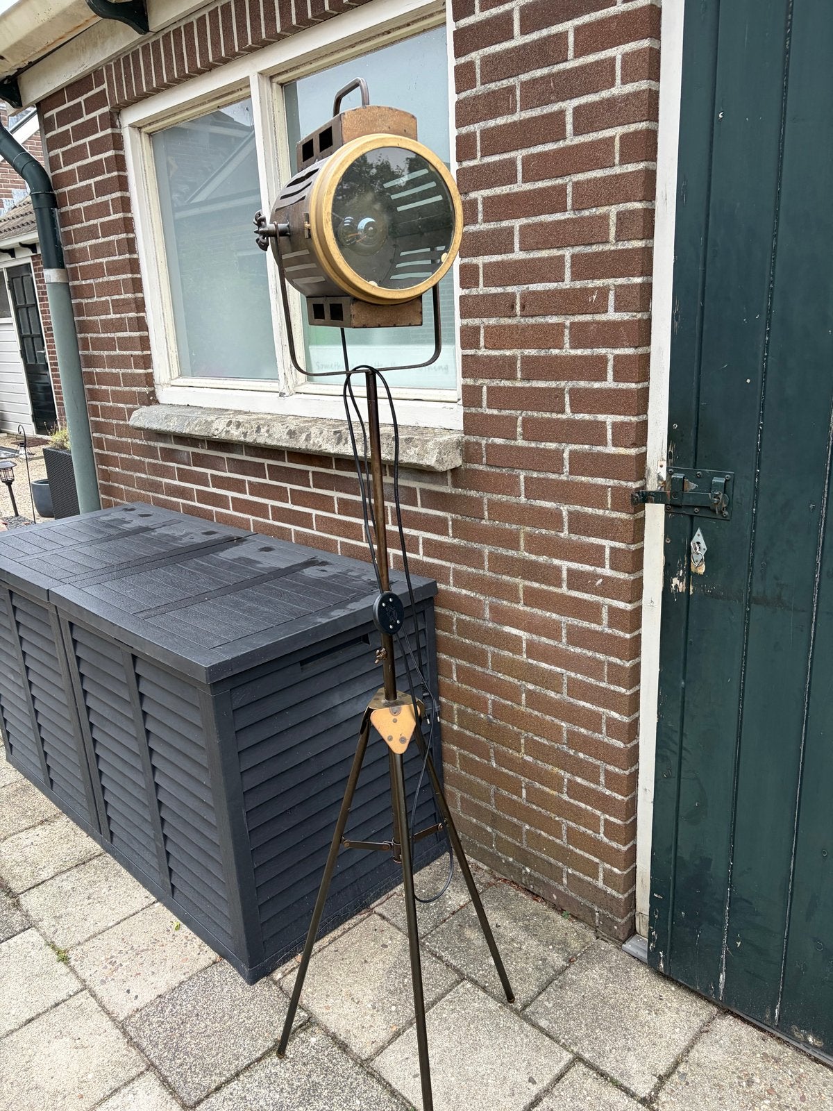 Vintage Industriële Spotlight op Statief - Uniek Design, Ophalen