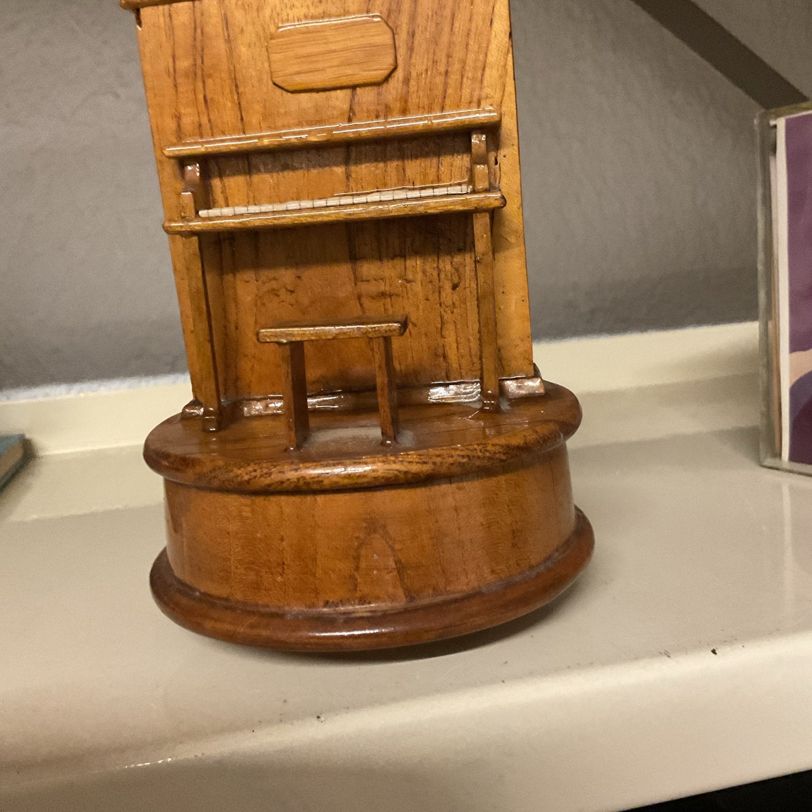 muziekdoosje hout piano met lief melodietje, Ophalen of Verzenden, Gebruikt