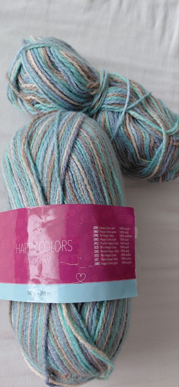 Happy Colors Wol/Garen - 1 hele bol en 1 rest bol, Ophalen of Verzenden, Nieuw, Breien of Haken, Wol of Garen