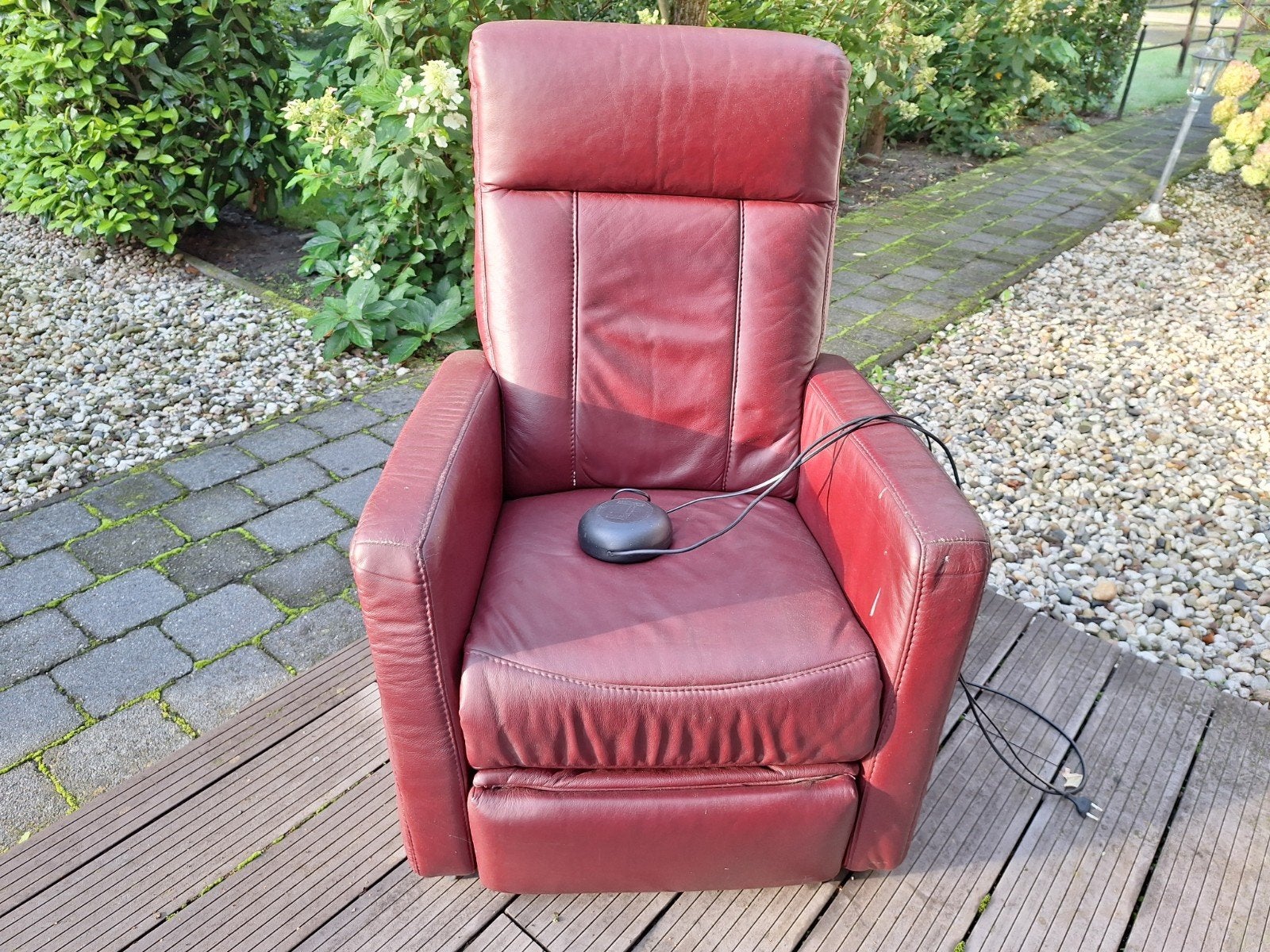 relaxstoel (sta - op), Huis en Inrichting, Ophalen, Gebruikt, Leer