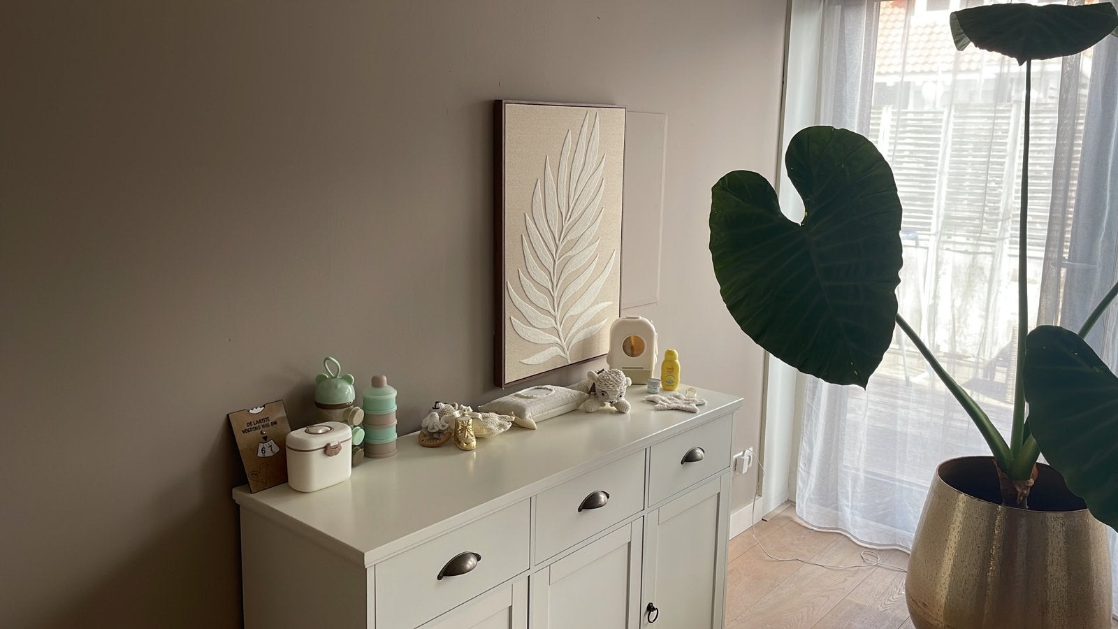 Crème dressoir met lades en deuren, Huis en Inrichting, Ophalen, Gebruikt, 100 tot 150 cm, Met lade(s)