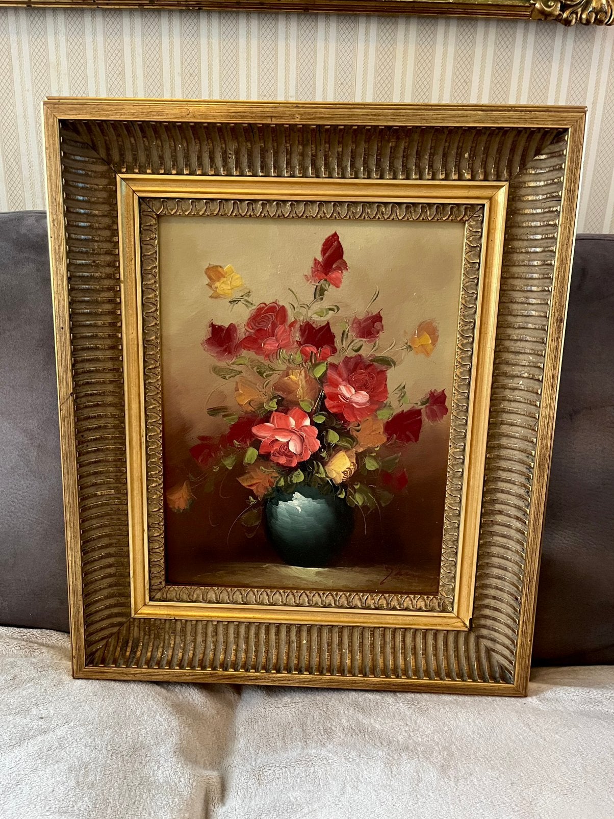 Prachtig olieverf bloemen schilderij, Ophalen