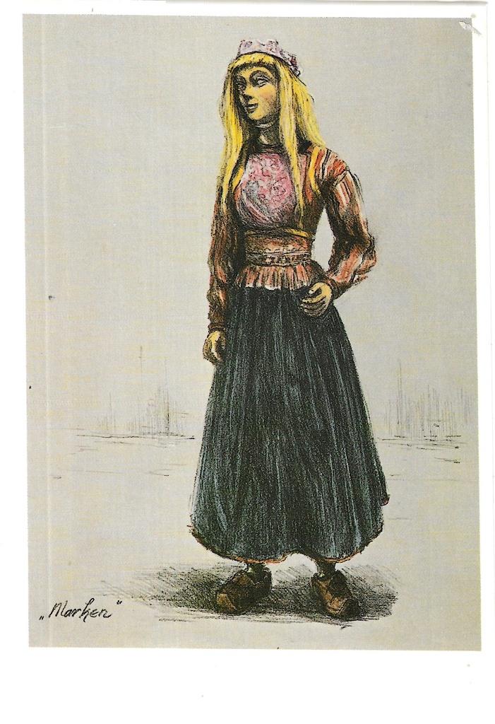 AK Zuiderzeemuseum, Enkhuizen - Marken, Klederdrachten, Verzenden, 1960 tot 1980, Ongelopen, Klederdracht
