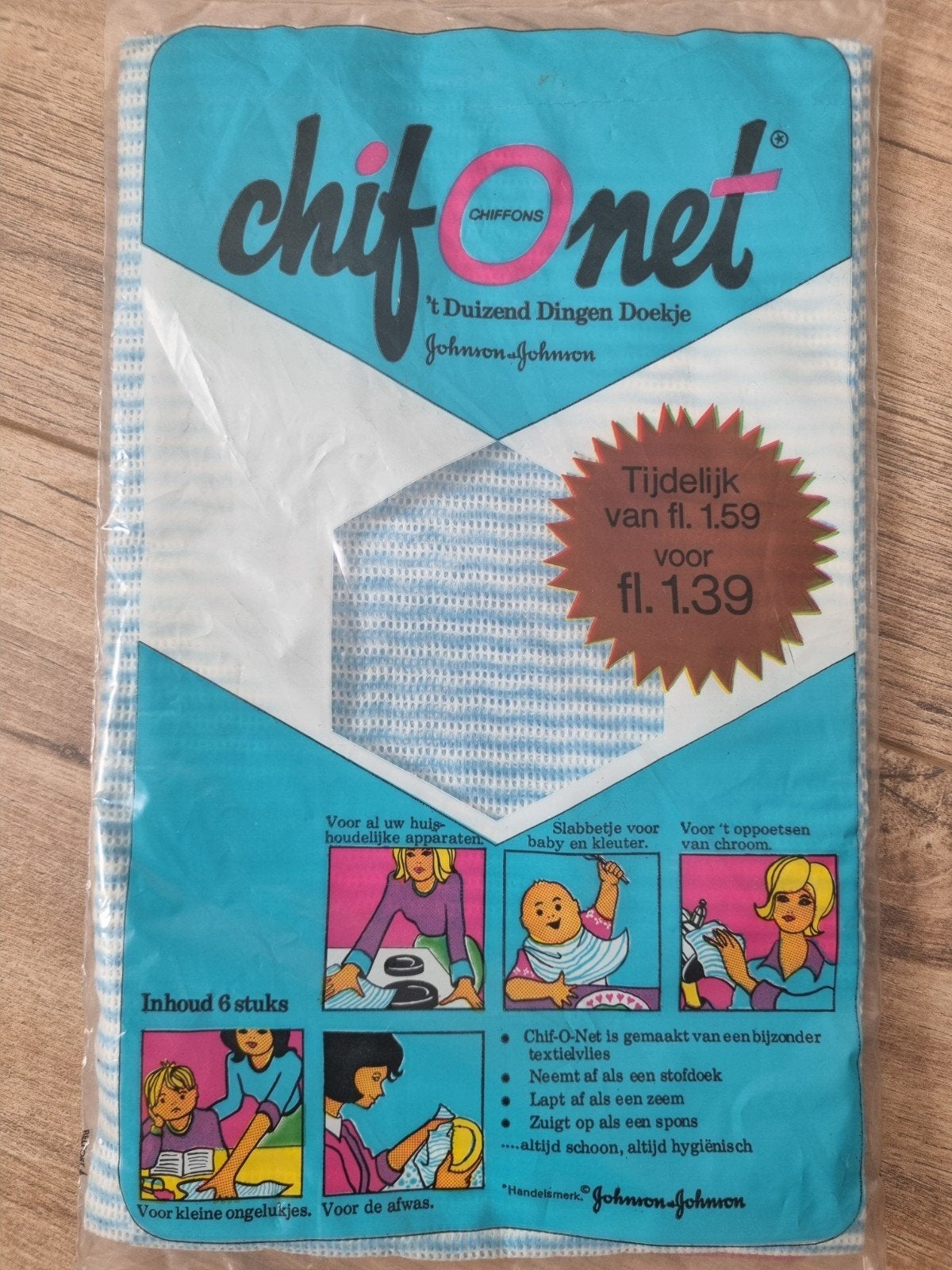 Vintage verpakking Chifonet textielvlies doekjes, Ophalen of Verzenden, Nieuw, Verpakking