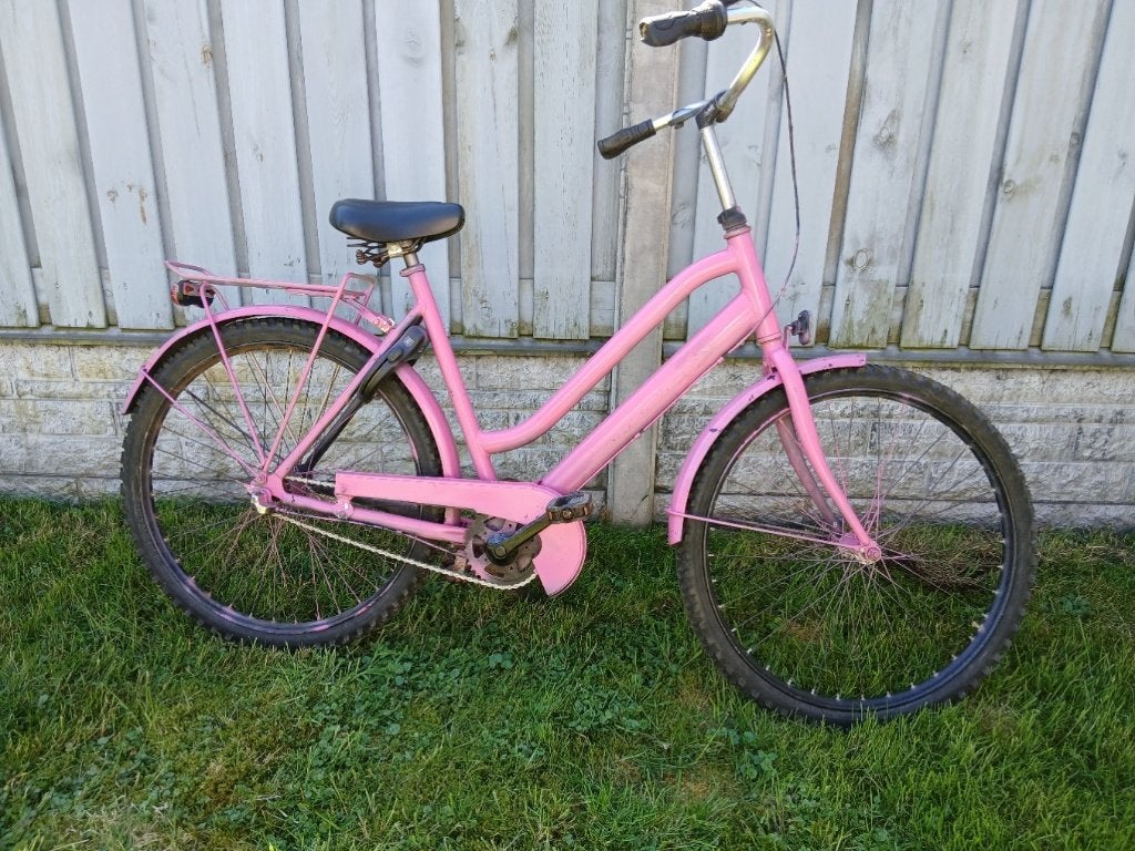 Dames studentenfiets roze gespoten 24 inch., Fietsen en Brommers, Fietsen | Dames | Damesfietsen, Terugtraprem, Gebruikt, Versnellingen