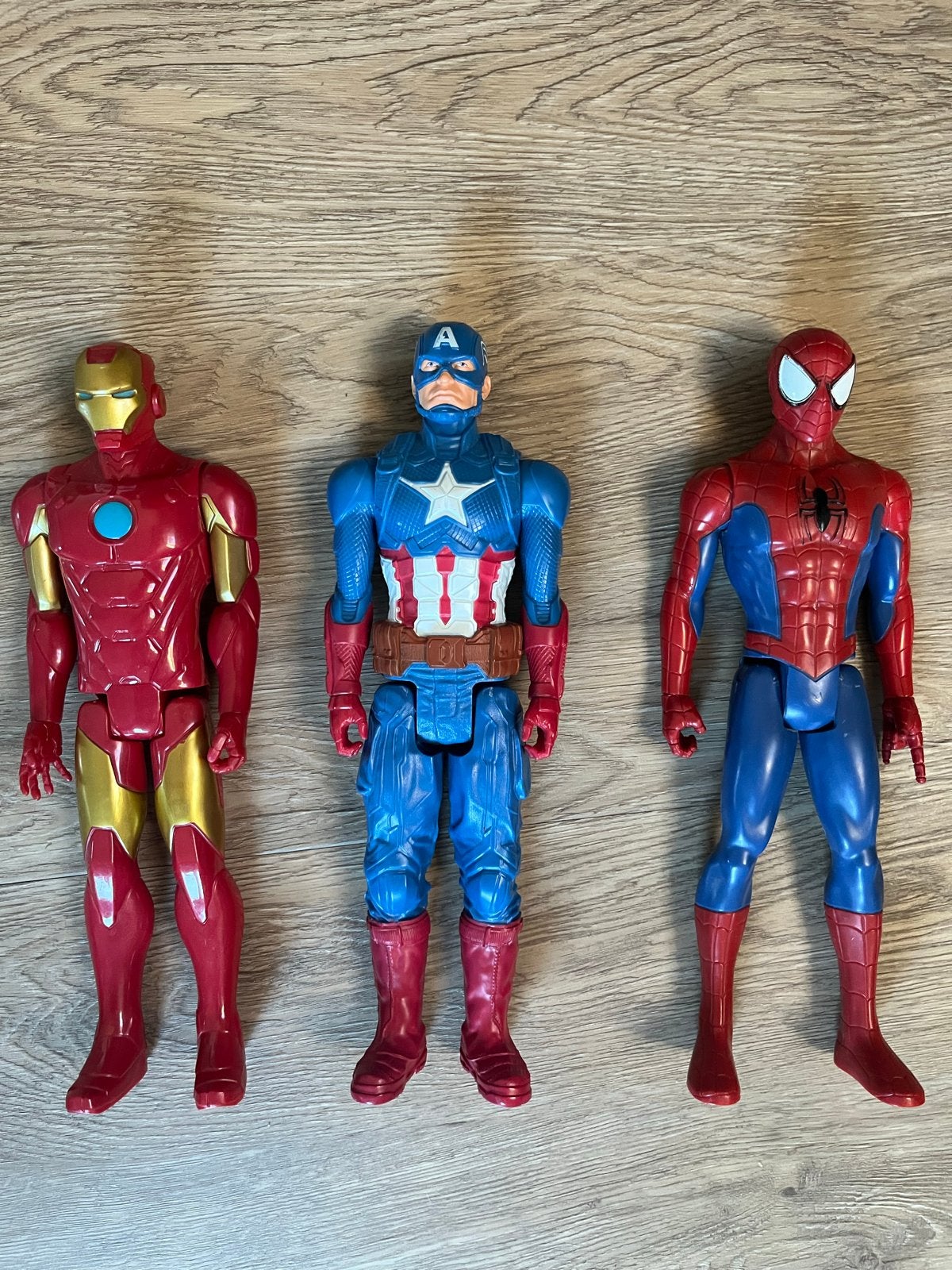 3 Marvel actiefiguren: Iron Man, Captain America, Spider-Man, Ophalen of Verzenden, Gebruikt