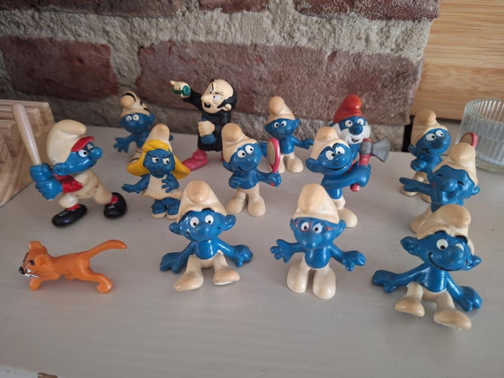 Verzameling vintage Smurfen 14 stuks, Ophalen of Verzenden, Gebruikt, Verschillende Smurfen