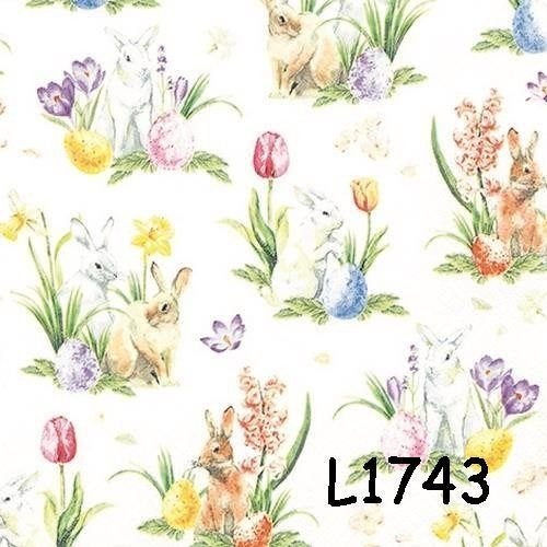Servetten decoupage/bullet journal - konijntjes L1743, Verzenden, Nieuw