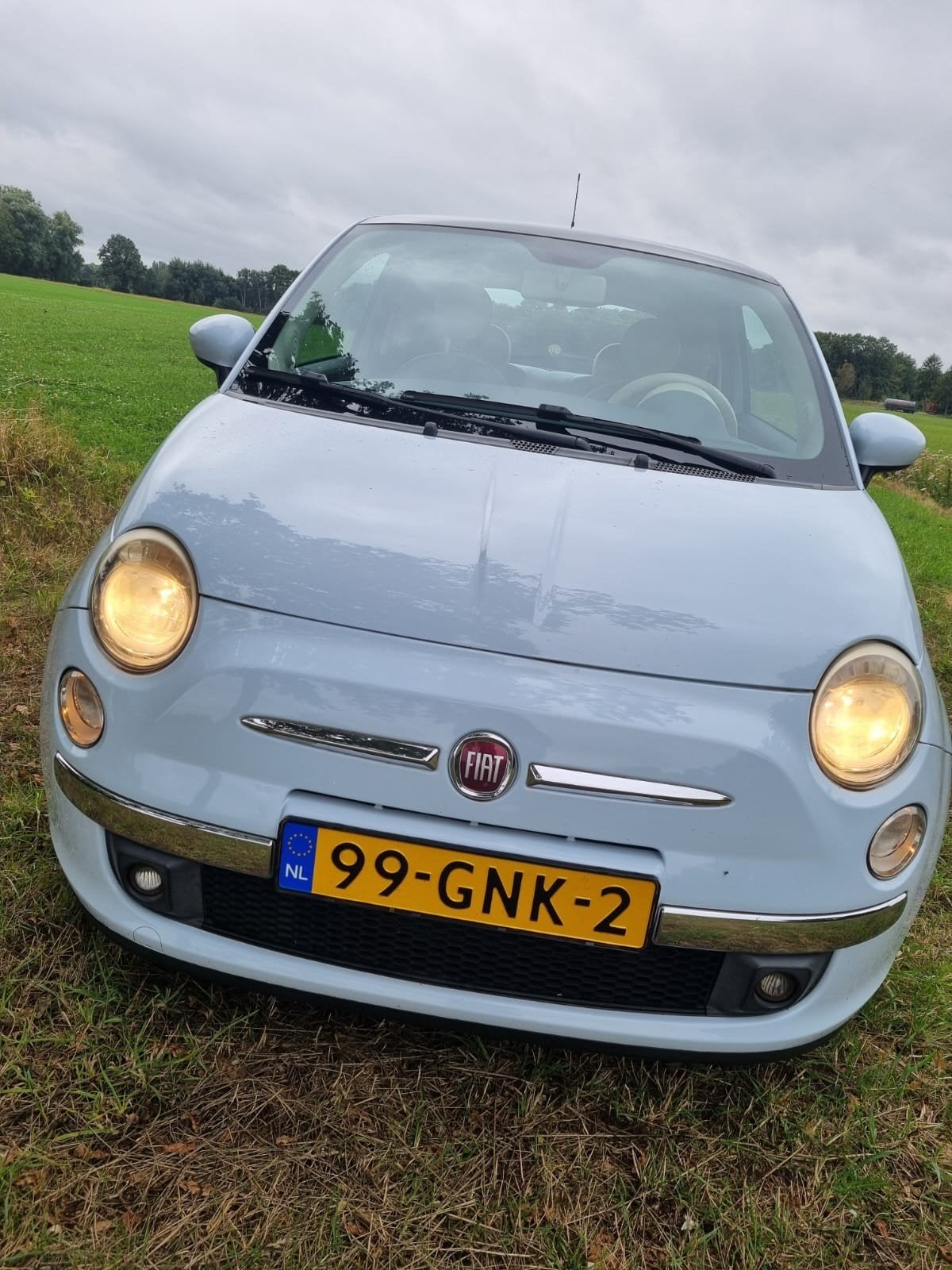 Fiat 500 1.2 C 2008 Blauw, Auto's, Voorwielaandrijving, Stof, 4 cilinders, 840 kg
