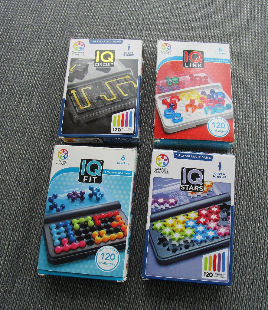 4 x Smart Games IQ denkspellen Circuit, stars, link en fit, Ophalen of Verzenden, 500 t/m 1500 stukjes, Gebruikt, Overige typen