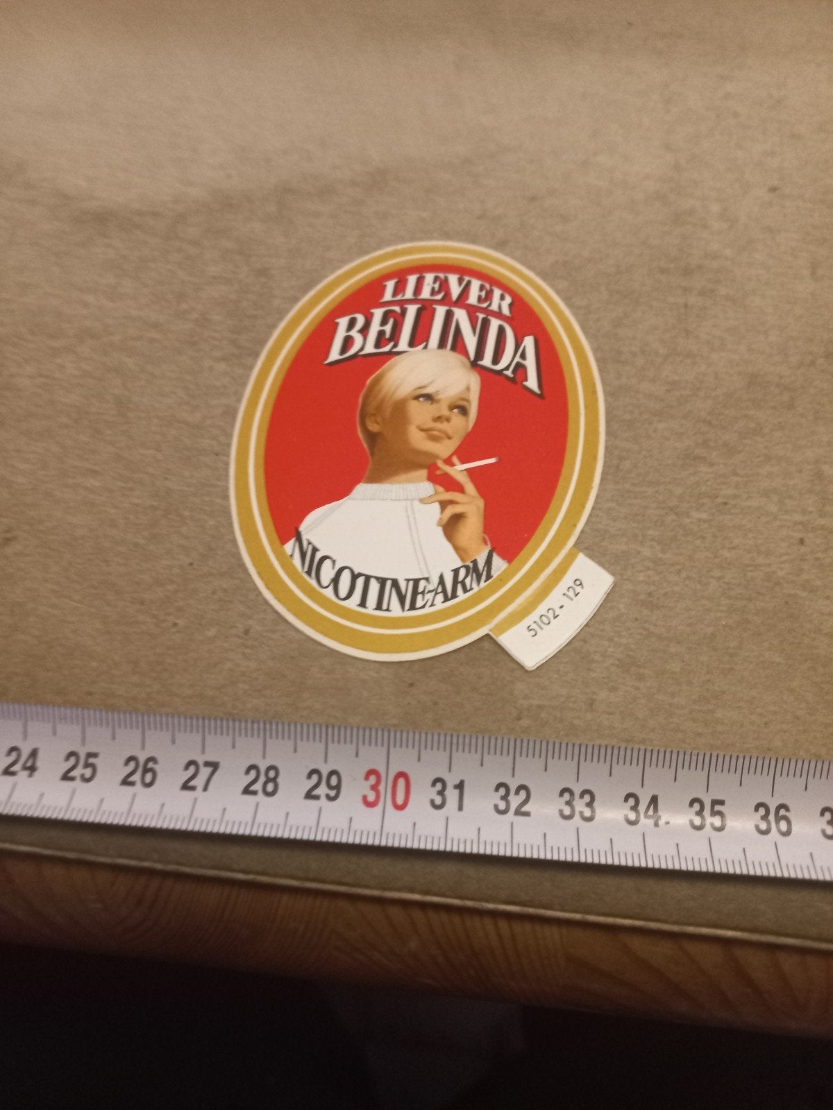 Vintage Belinda Nicotinearm Sticker - Zeldzaam, Ophalen of Verzenden