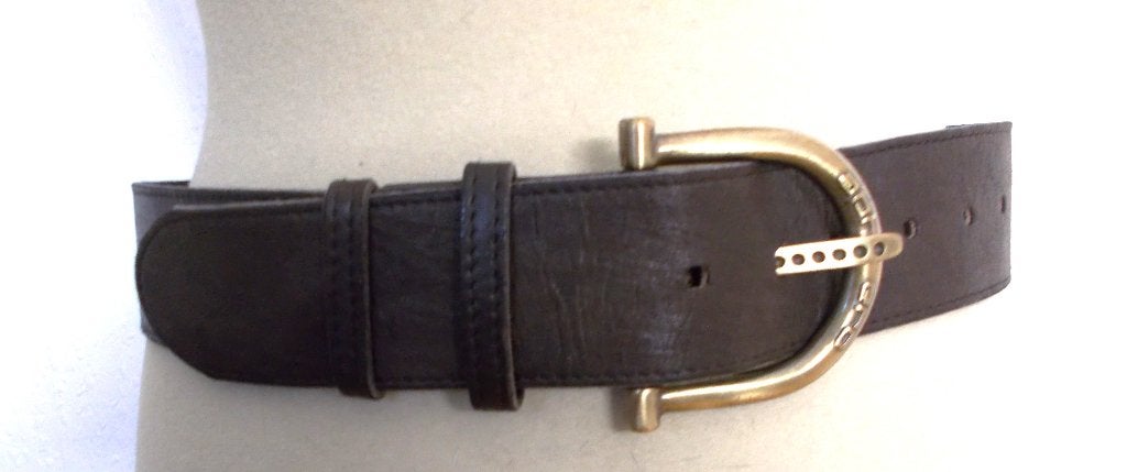 Aphero Donkerbruine Leren Riem met Tweekleurig Design, Aphero, Verzenden, Echt leder, 90 tot 100 cm