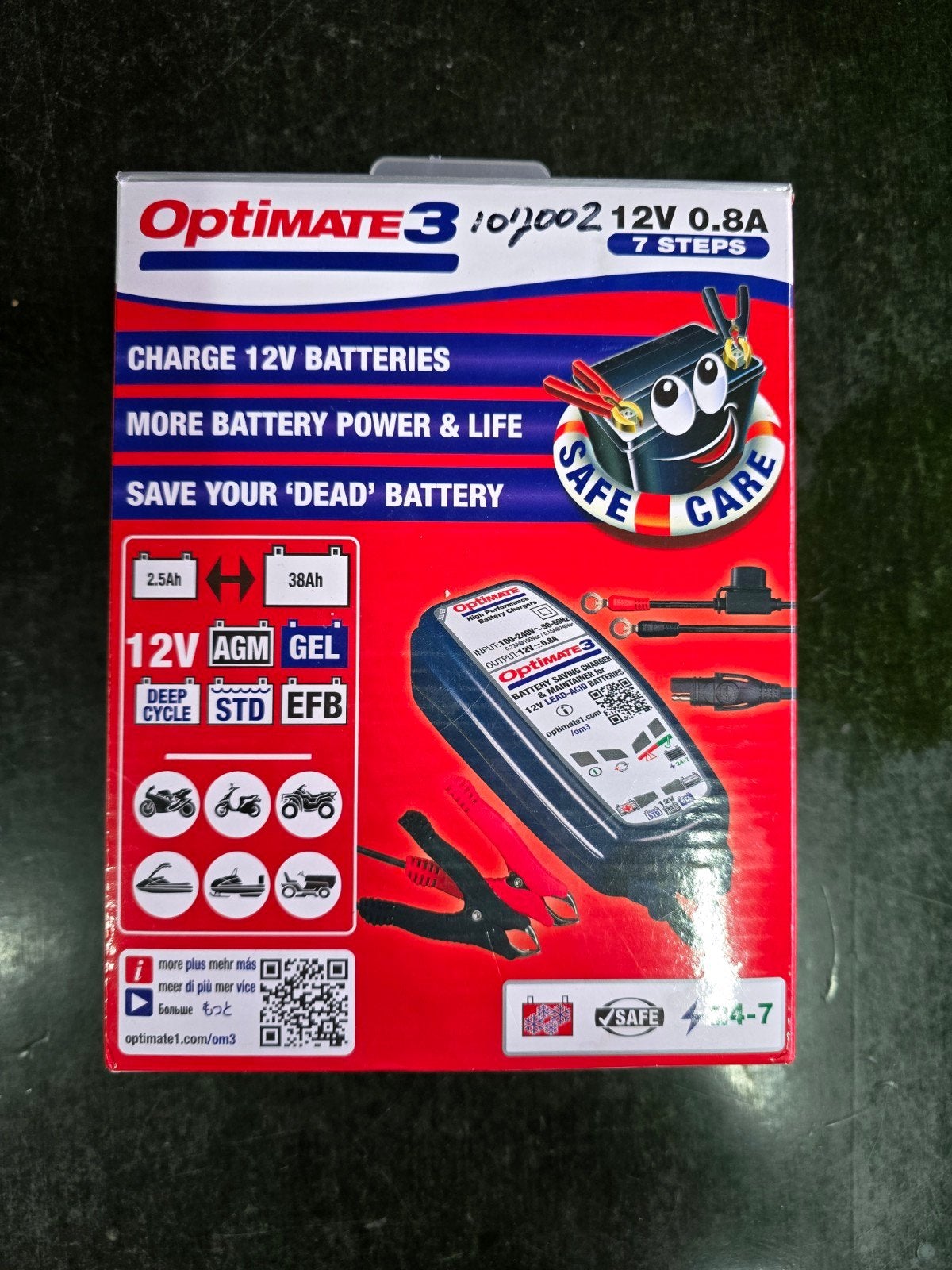 TecMate OptiMate 3 Acculader 12V 0.8A - Nieuw in doos, Ophalen of Verzenden