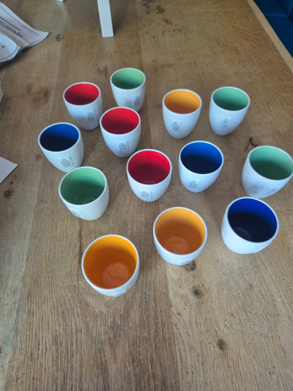 Postcodeloterij koffiekopjes/mokken in diverse kleuren, Huis en Inrichting, Gebruikt, Overige merken, Keramiek, Ophalen of Verzenden