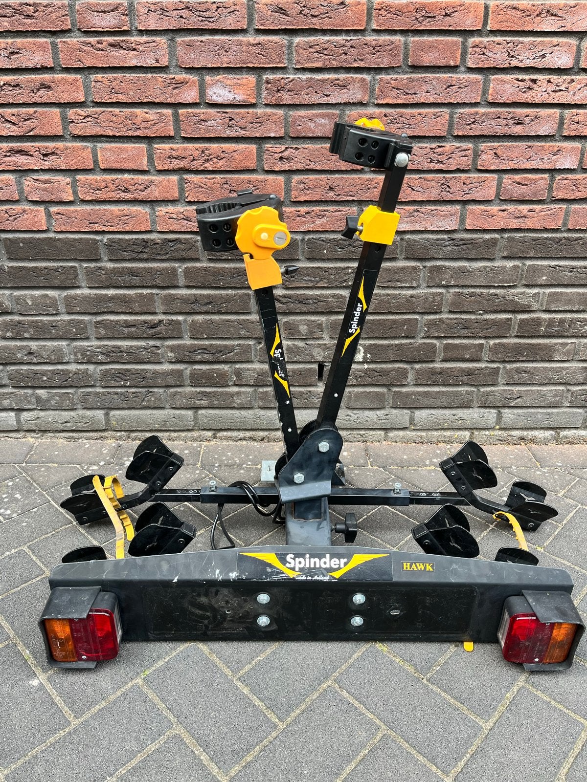 Spinder Hawk Trekhaak Fietsendrager voor 2 fietsen, Ophalen, 2 fietsen, Gebruikt, Trekhaakdrager