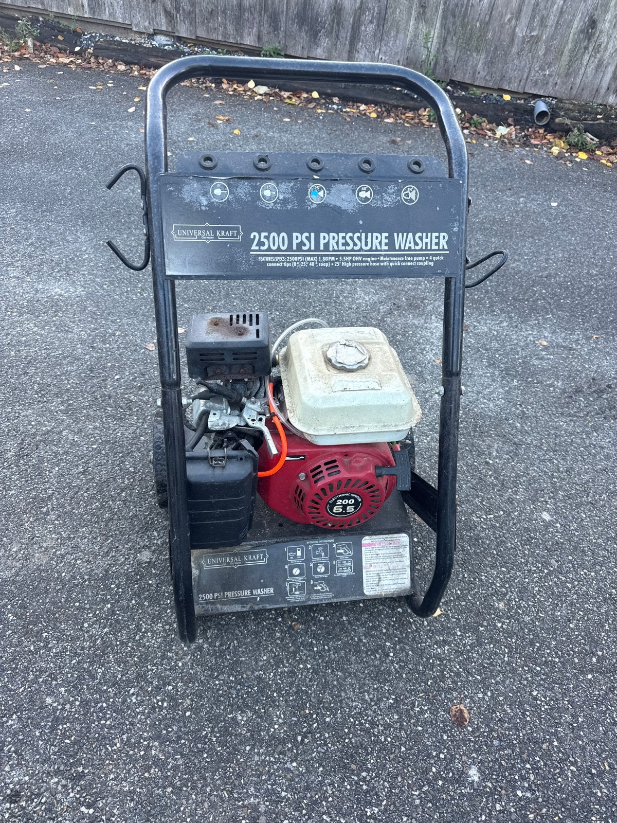 Universal Kraft 2500 PSI Hogedrukreiniger, Ophalen of Verzenden, Gebruikt, Benzine